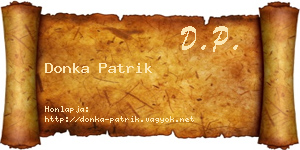 Donka Patrik névjegykártya